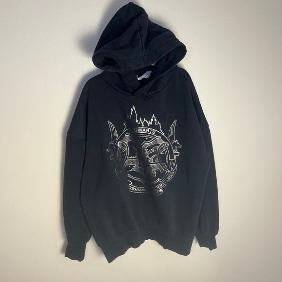 H&M Kids Harry Potter Hogwarts Seal Hoodie Black Size 8-10 - Picture 2 of 8